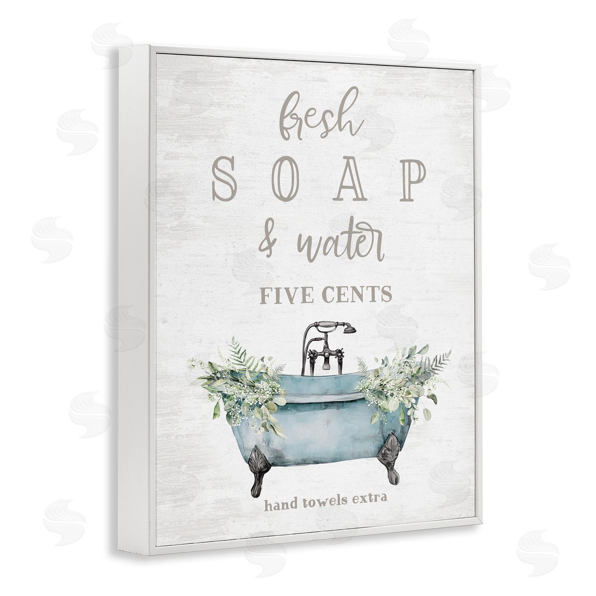 Lettered and Lined Antique Fresh Soap & Tub Canvas Wall Art Print