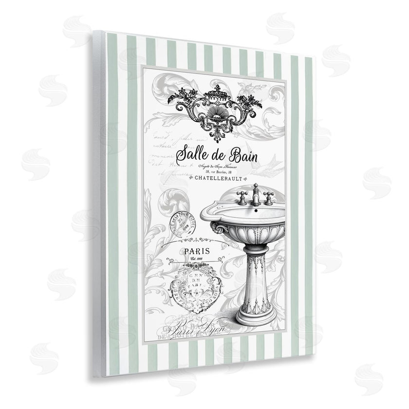 Lettered and Lined | French Bathroom Sink Stripes