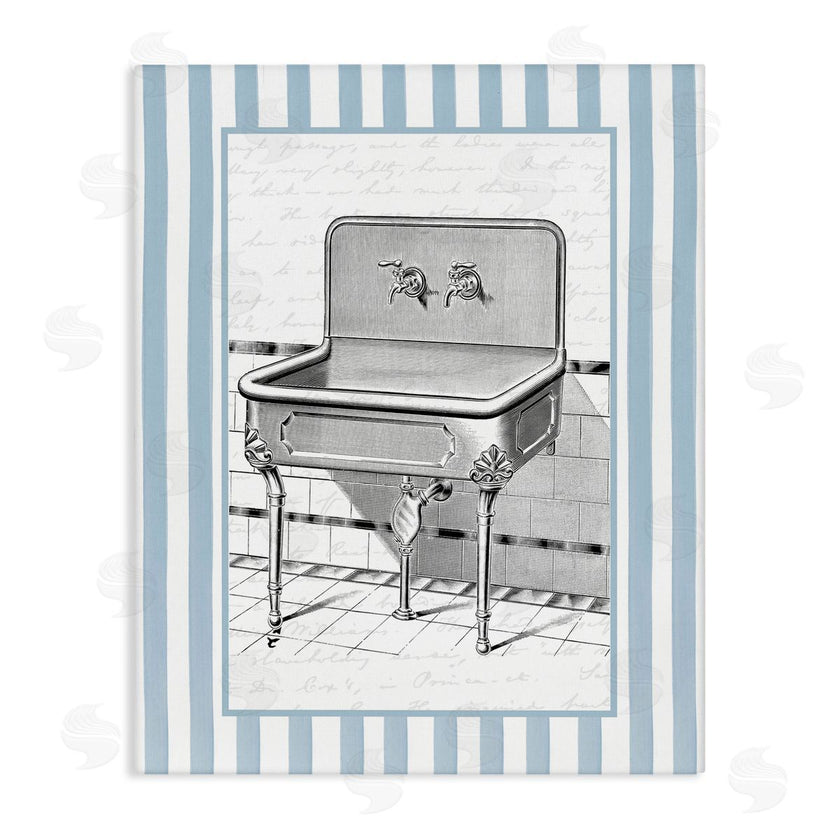 Lettered and Lined | Vintage Bath Sink Stripes