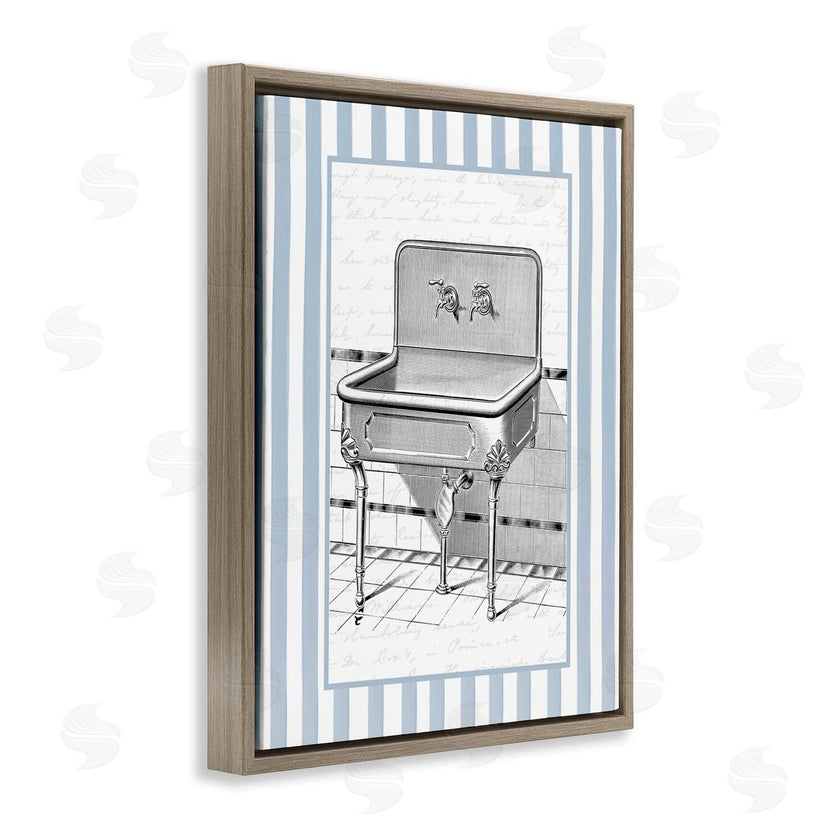 Lettered and Lined | Vintage Bath Sink Stripes