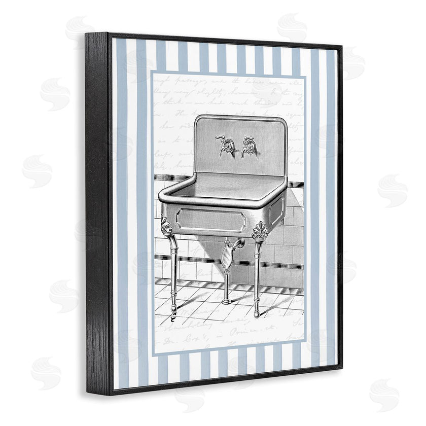 Lettered and Lined | Vintage Bath Sink Stripes