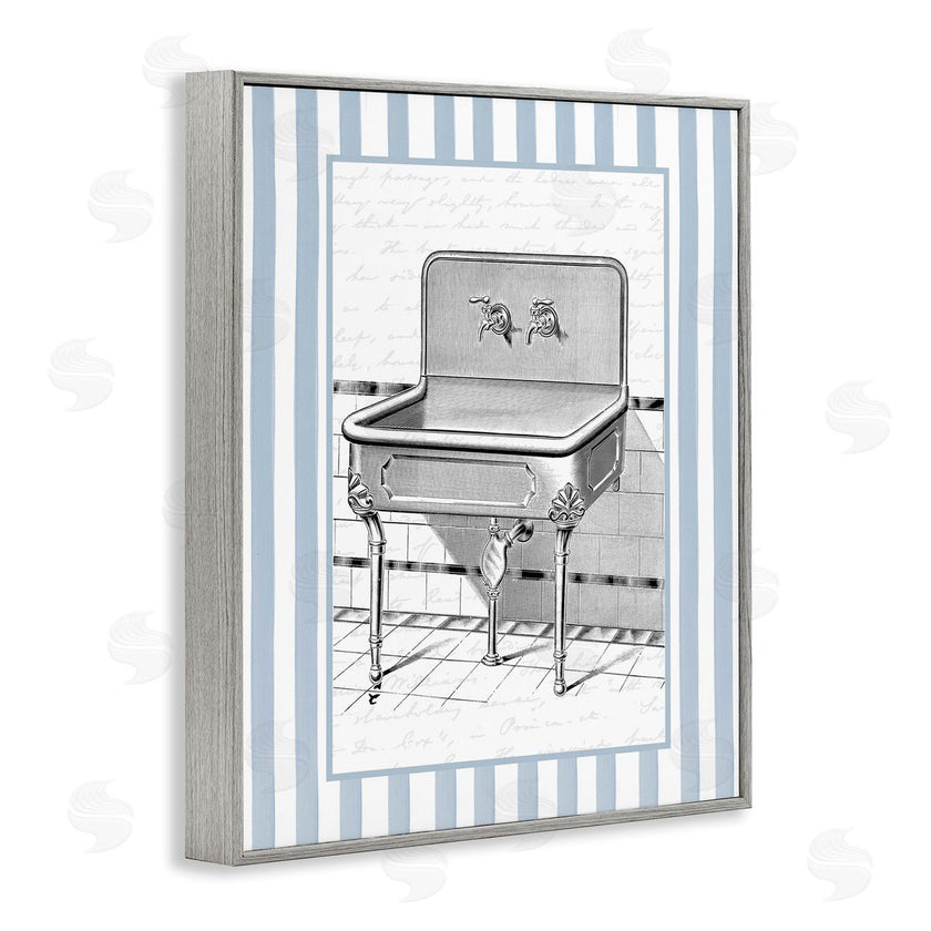 Lettered and Lined | Vintage Bath Sink Stripes