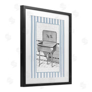 Lettered and Lined | Vintage Bath Sink Stripes