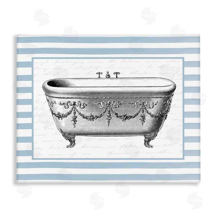 Lettered and Lined | Ornate Vintage Tub on Stripes
