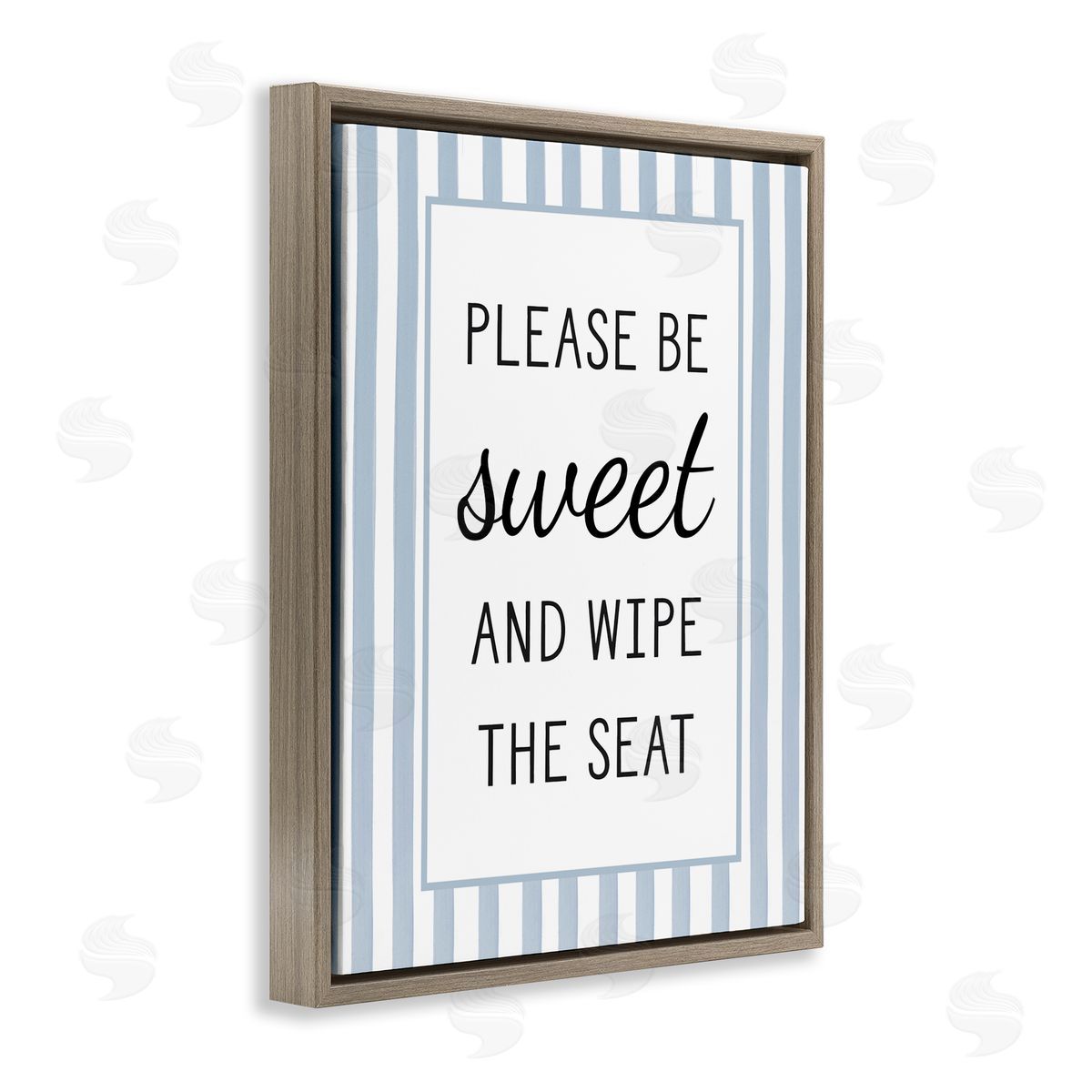 Lettered and Lined Be Sweet & Wipe Seat Canvas Wall Art Print