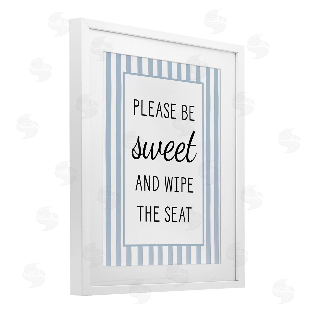 Lettered and Lined Be Sweet & Wipe Seat Canvas Wall Art Print