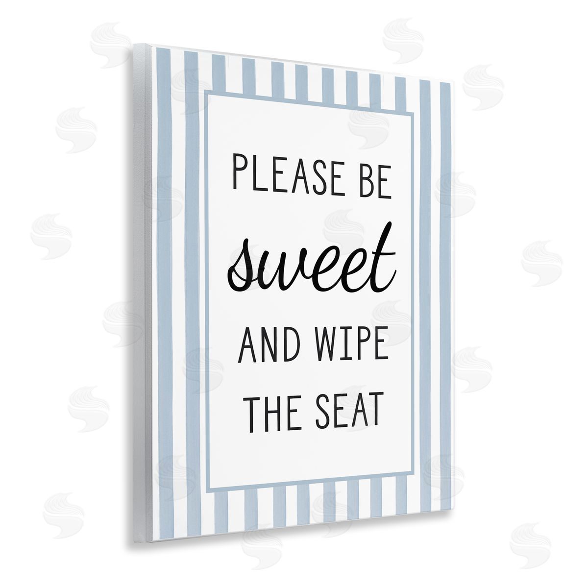 Lettered and Lined Be Sweet & Wipe Seat Canvas Wall Art Print