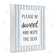 Lettered and Lined | Be Sweet & Wipe Seat