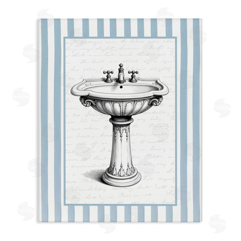 Lettered and Lined | Vintage Sink Blue Stripes