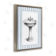 Lettered and Lined | Vintage Sink Blue Stripes