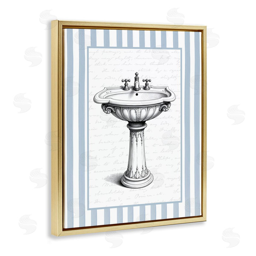 Lettered and Lined | Vintage Sink Blue Stripes