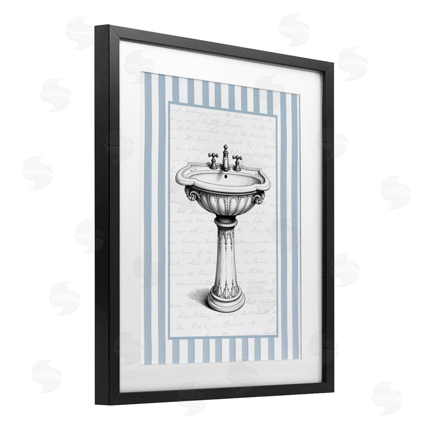 Lettered and Lined | Vintage Sink Blue Stripes