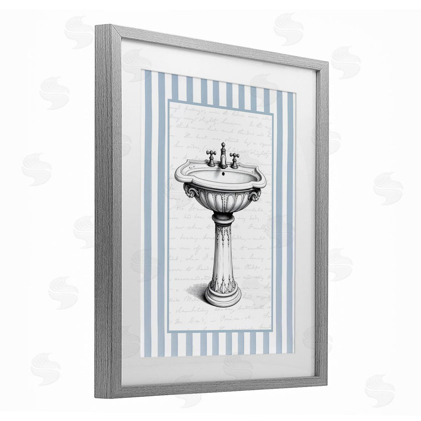 Lettered and Lined | Vintage Sink Blue Stripes
