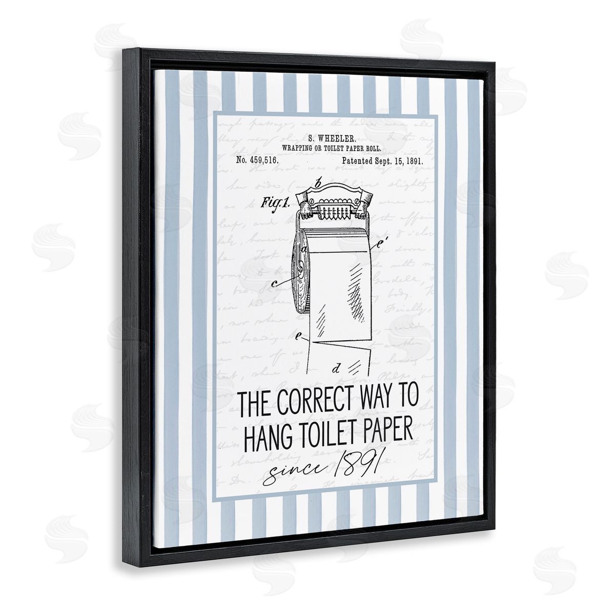 Lettered and Lined Correct Way Toilet Paper Canvas Wall Art Print