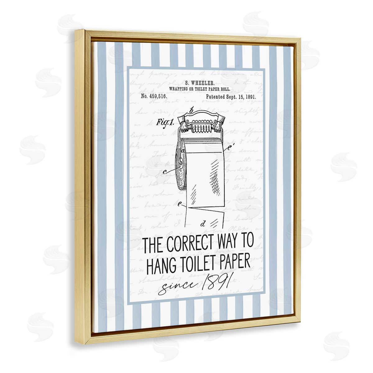Lettered and Lined Correct Way Toilet Paper Canvas Wall Art Print