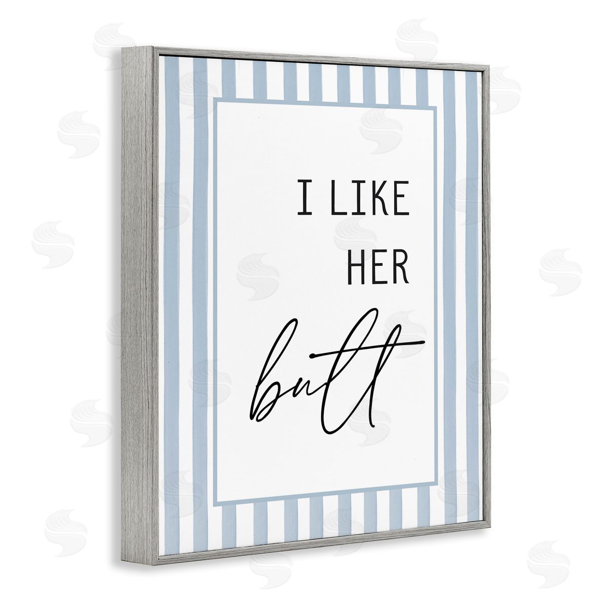 Lettered and Lined I Like Her Butt Stripes Canvas Wall Art Print