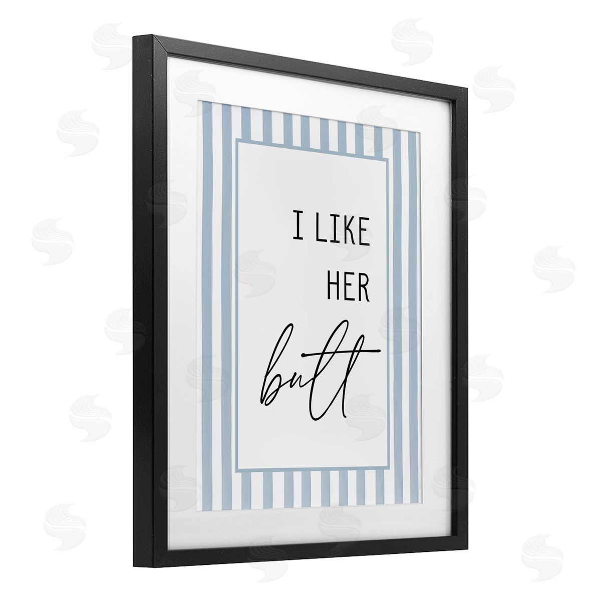 Lettered and Lined I Like Her Butt Stripes Canvas Wall Art Print