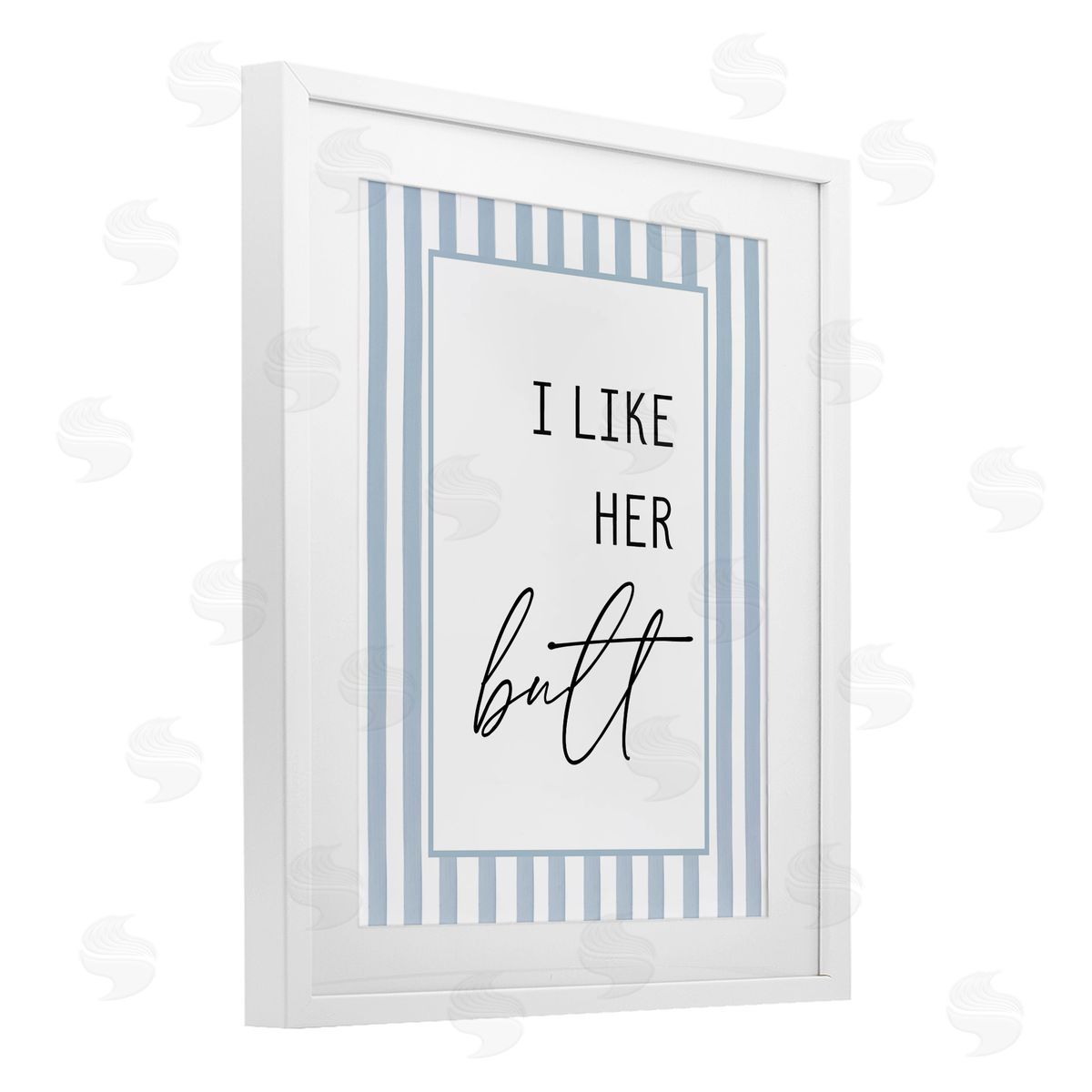 Lettered and Lined I Like Her Butt Stripes Canvas Wall Art Print