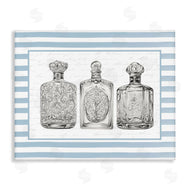 Lettered and Lined | Ornate Bottles on Blue Stripes