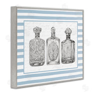 Lettered and Lined | Ornate Bottles on Blue Stripes