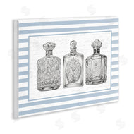 Lettered and Lined | Ornate Bottles on Blue Stripes