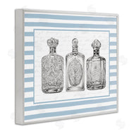 Lettered and Lined | Ornate Bottles on Blue Stripes