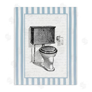 Lettered and Lined | Vintage Toilet Blue Stripes