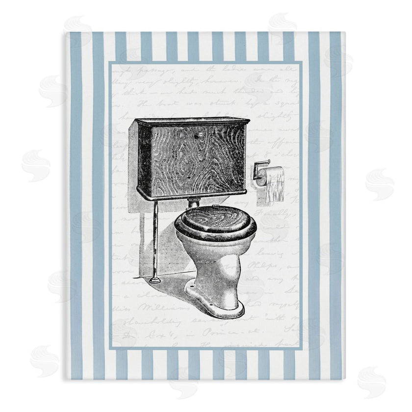 Lettered and Lined | Vintage Toilet Blue Stripes