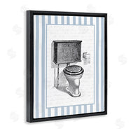 Lettered and Lined | Vintage Toilet Blue Stripes