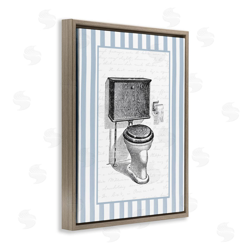 Lettered and Lined | Vintage Toilet Blue Stripes