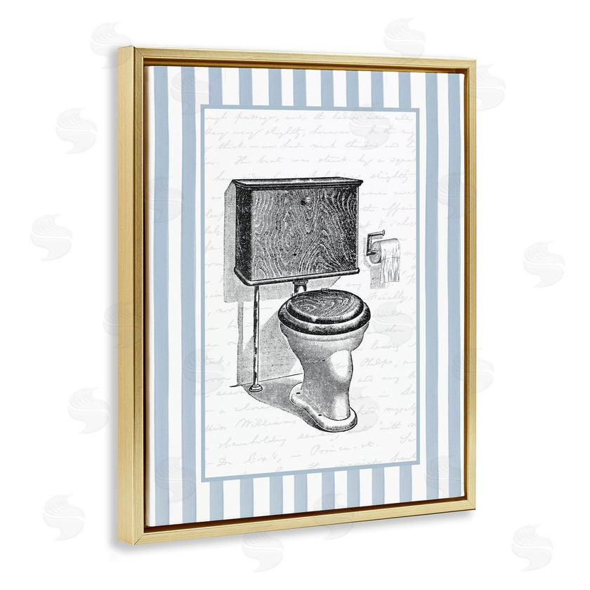 Lettered and Lined | Vintage Toilet Blue Stripes