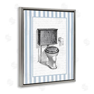 Lettered and Lined | Vintage Toilet Blue Stripes