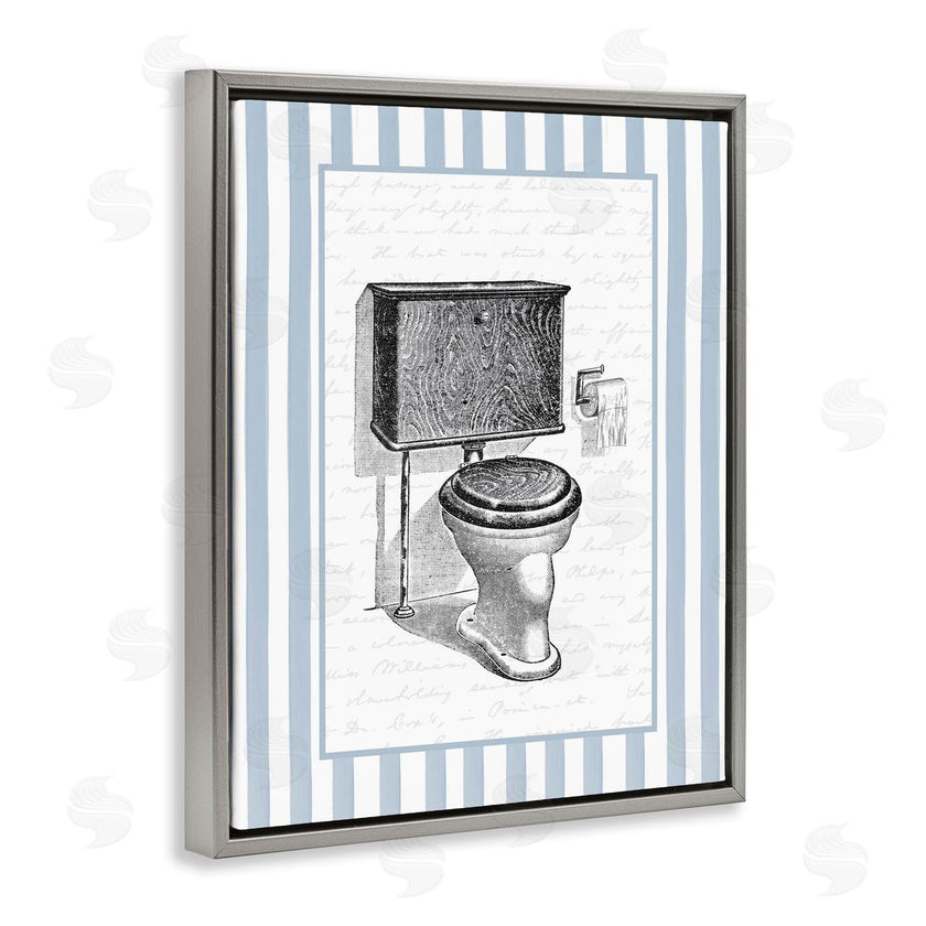 Lettered and Lined | Vintage Toilet Blue Stripes