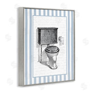 Lettered and Lined | Vintage Toilet Blue Stripes