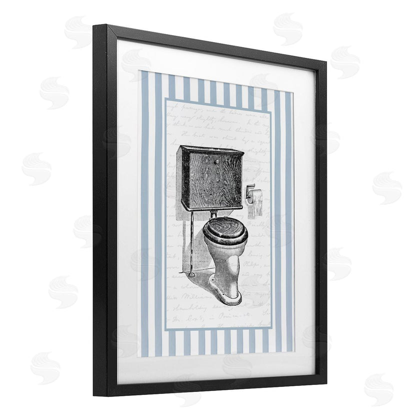 Lettered and Lined | Vintage Toilet Blue Stripes