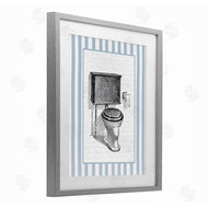 Lettered and Lined | Vintage Toilet Blue Stripes