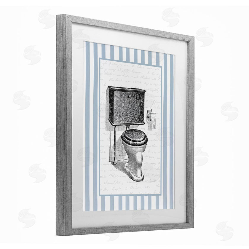 Lettered and Lined | Vintage Toilet Blue Stripes