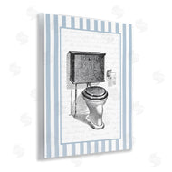 Lettered and Lined | Vintage Toilet Blue Stripes