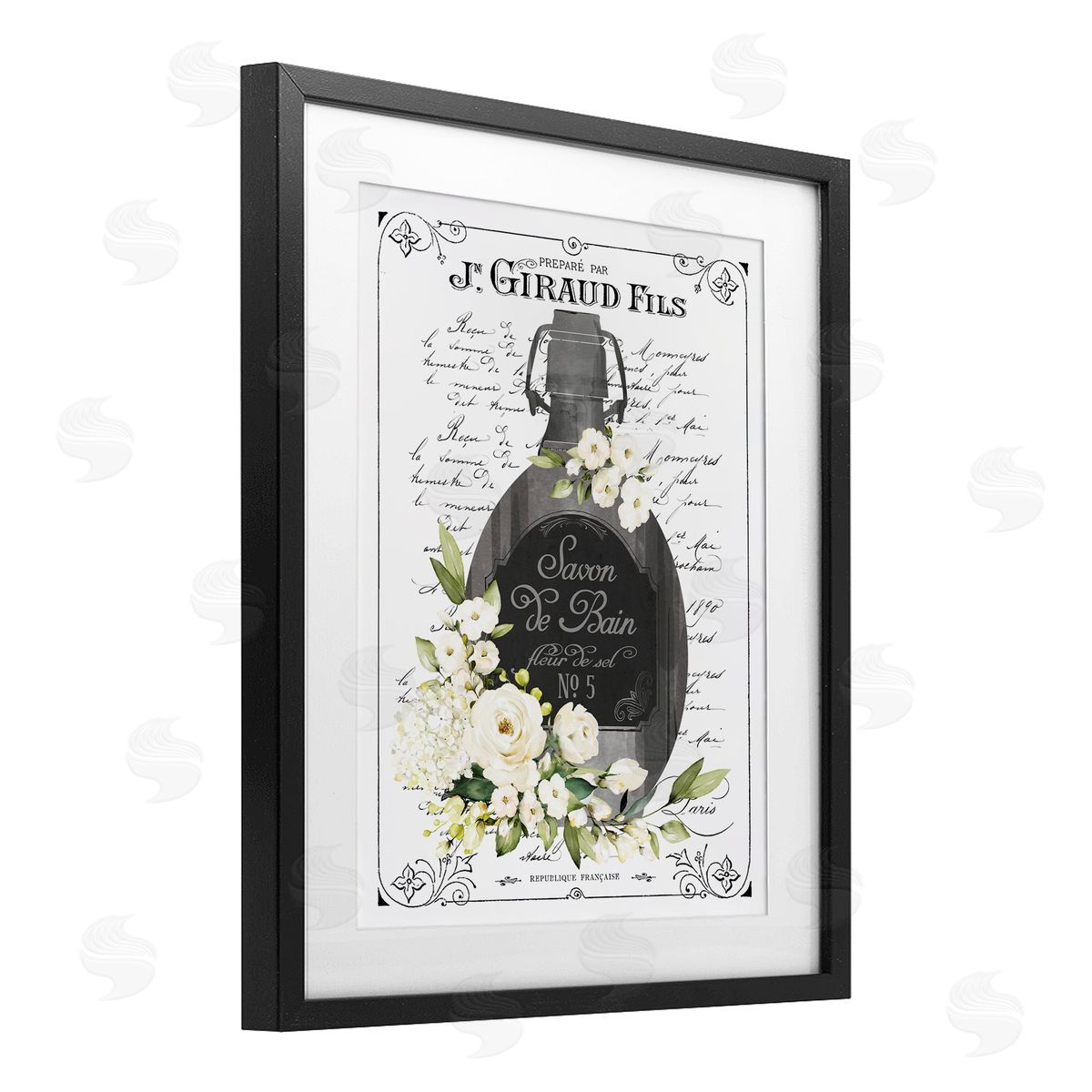 Lettered and Lined Vintage French Bath Soap Canvas Wall Art Print