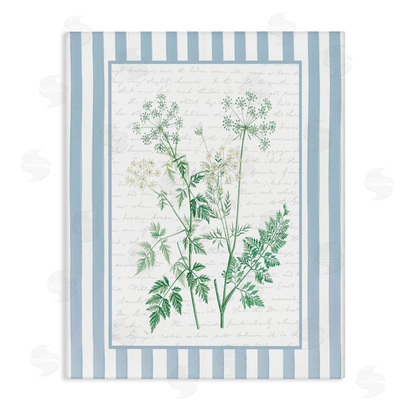Lettered and Lined | Wild Herbs on Blue Stripes