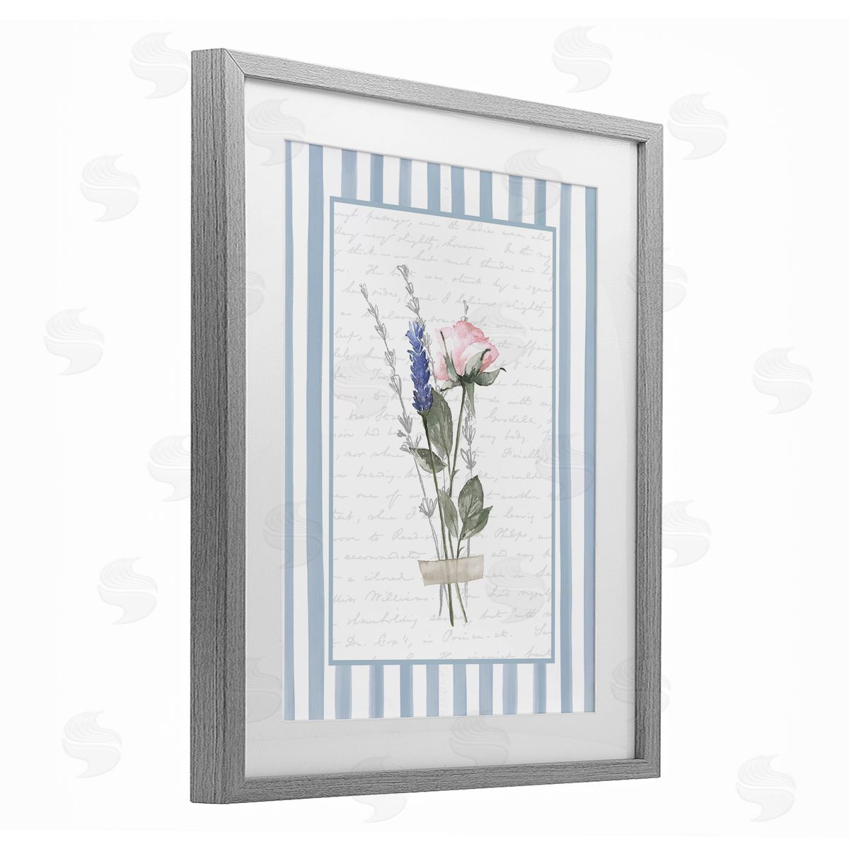 Lettered and Lined Delicate Herbs Sketch Canvas Wall Art Print