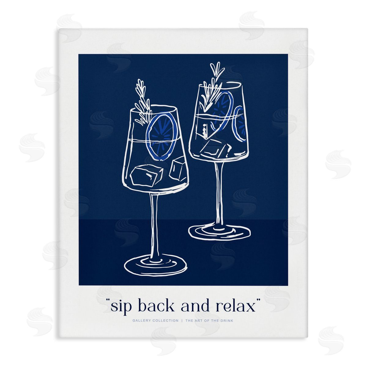 Lettered and Lined Sit Back & Relax Blue Canvas Wall Art Print