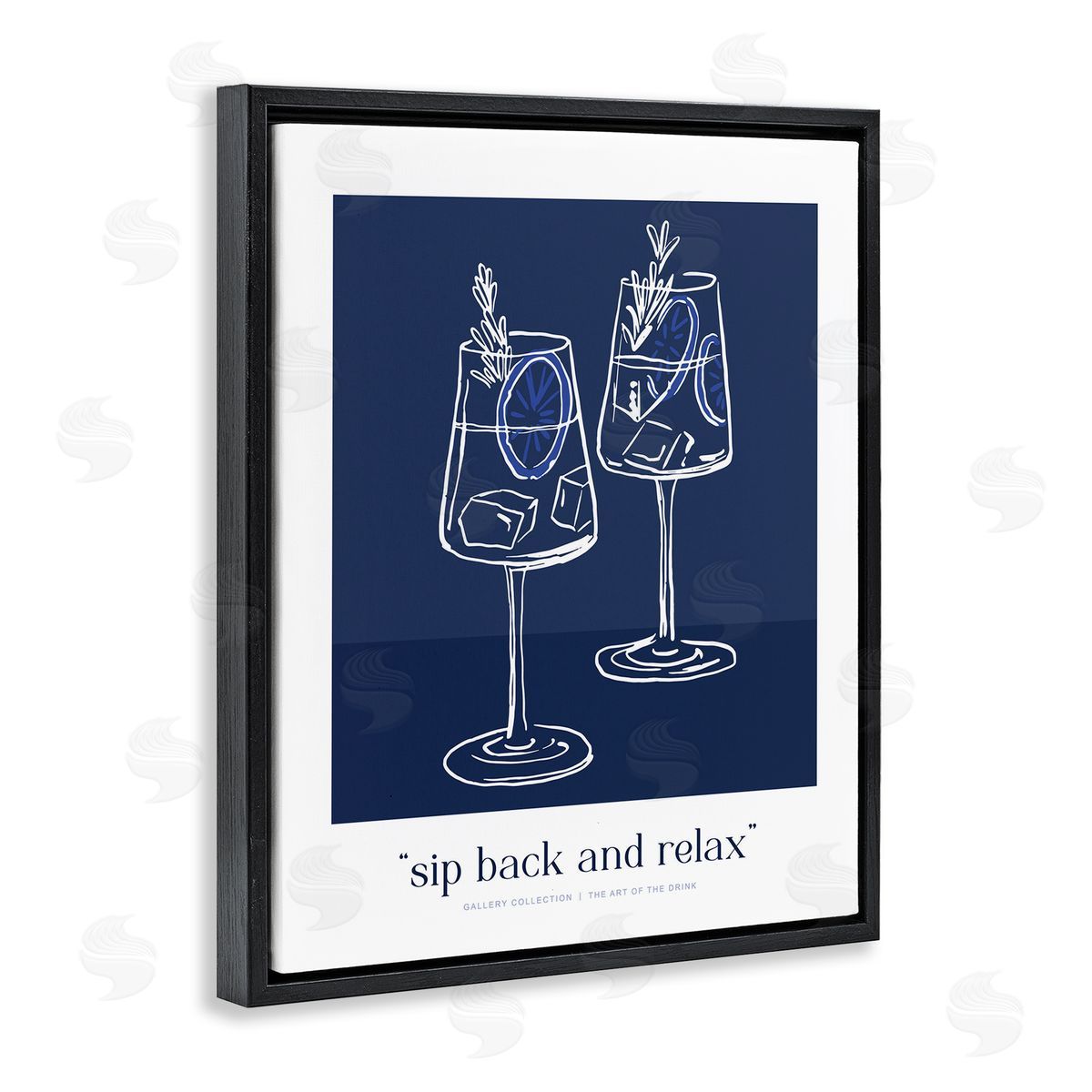 Lettered and Lined Sit Back & Relax Blue Canvas Wall Art Print