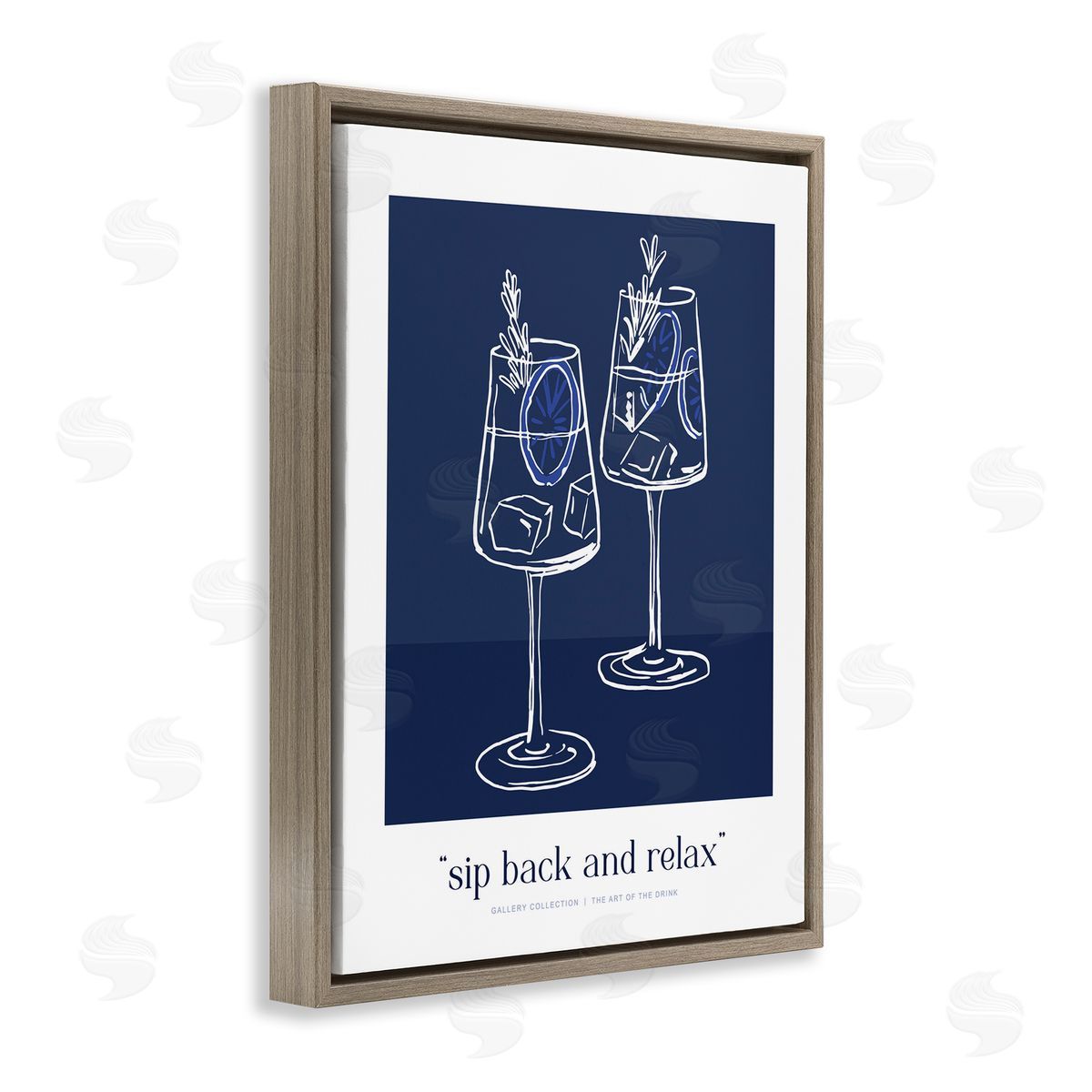 Lettered and Lined Sit Back & Relax Blue Canvas Wall Art Print