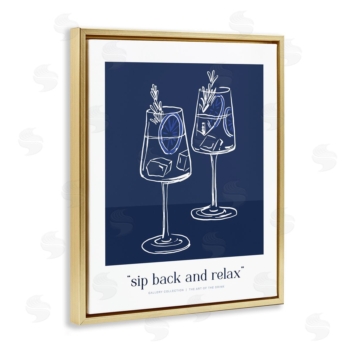 Lettered and Lined Sit Back & Relax Blue Canvas Wall Art Print