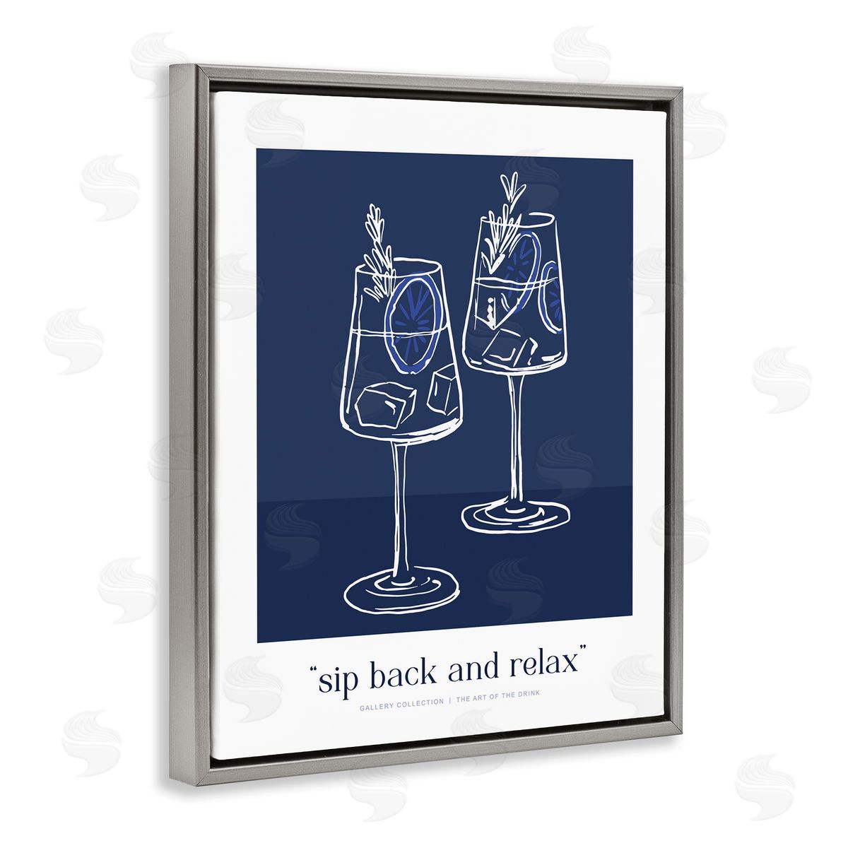 Lettered and Lined Sit Back & Relax Blue Canvas Wall Art Print