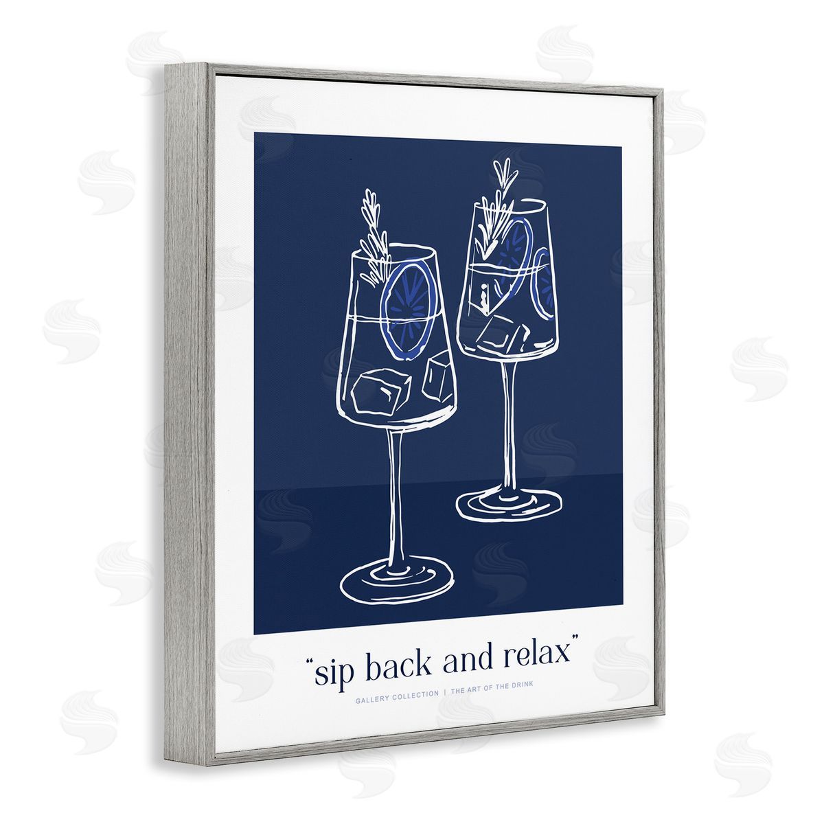 Lettered and Lined Sit Back & Relax Blue Canvas Wall Art Print