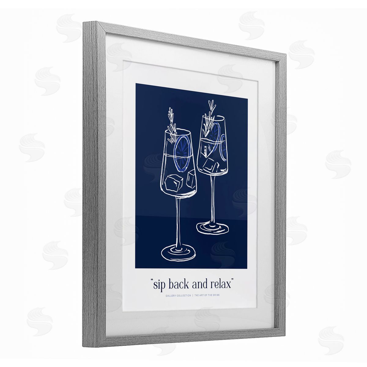 Lettered and Lined Sit Back & Relax Blue Canvas Wall Art Print
