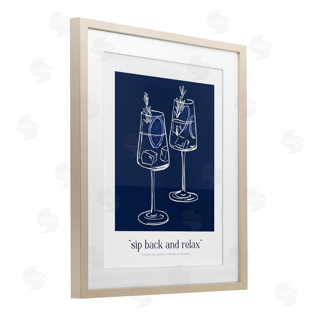 Lettered and Lined Sit Back & Relax Blue Canvas Wall Art Print