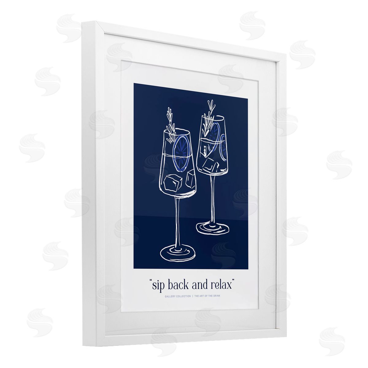 Lettered and Lined Sit Back & Relax Blue Canvas Wall Art Print